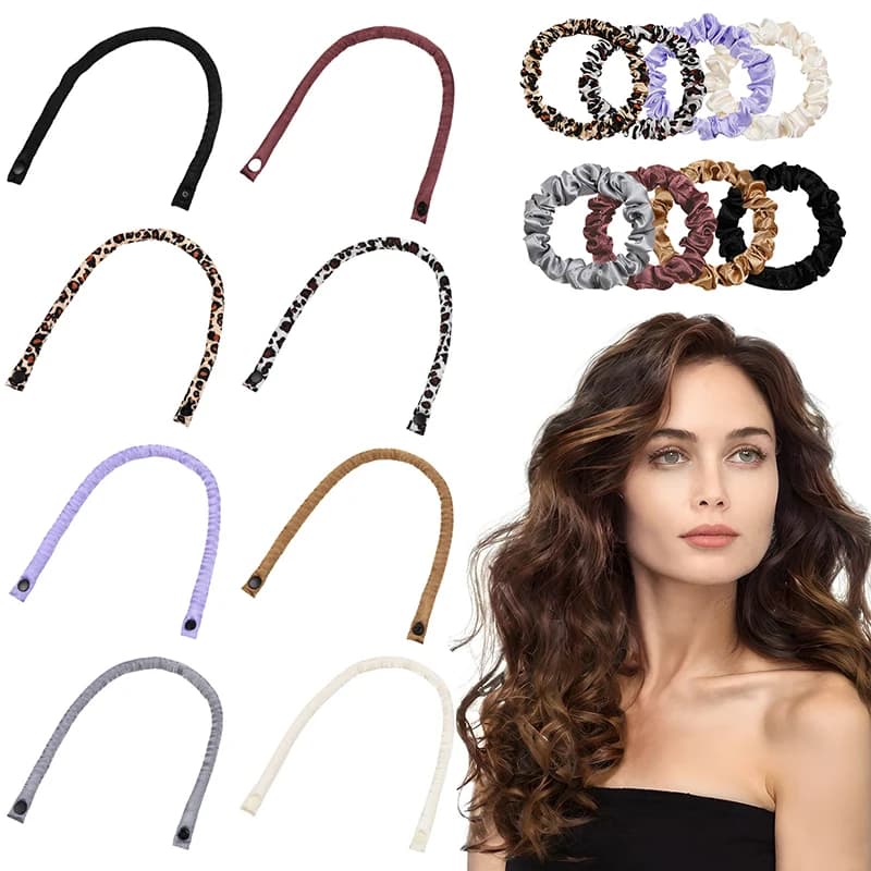 6 Pz/set 35 cm Long Fabric Soft Satin No Heat Rollers Curling Rod Scarf Soft Sleeping Pigri Flexi Grips Tool for Styling