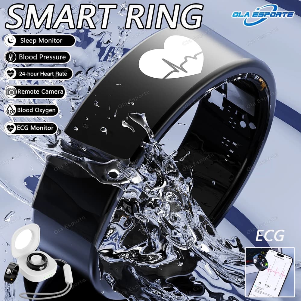 New R30 ECG Body Temperature Intelligent Health Ring Blood Pressure Monitoring Rings Multiple Waterproof Sports Modes Intelligent Ring