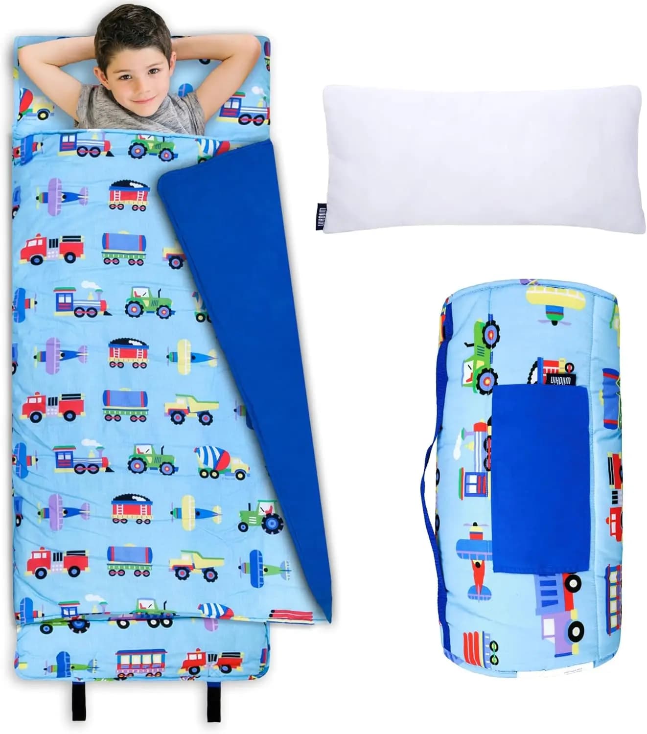 Baby Sleep Carpet with Bearing for Asylum and Travel - Design Train, Air, Truck - Washable in Washing Machine