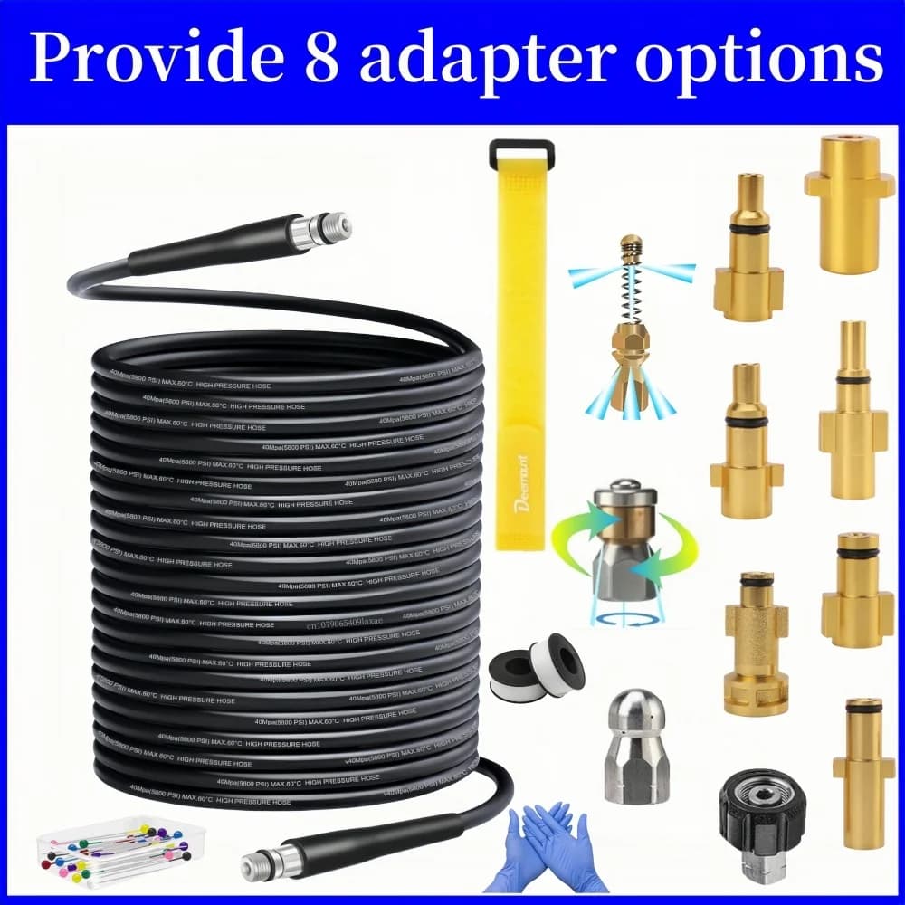 0.5 ~ 50m Tubo per la pulizia delle fognature Tubo ad alta pressione Kit di scarico fognario Ugello per macchina per la pulizia ad alta pressione per Karcher Lavor