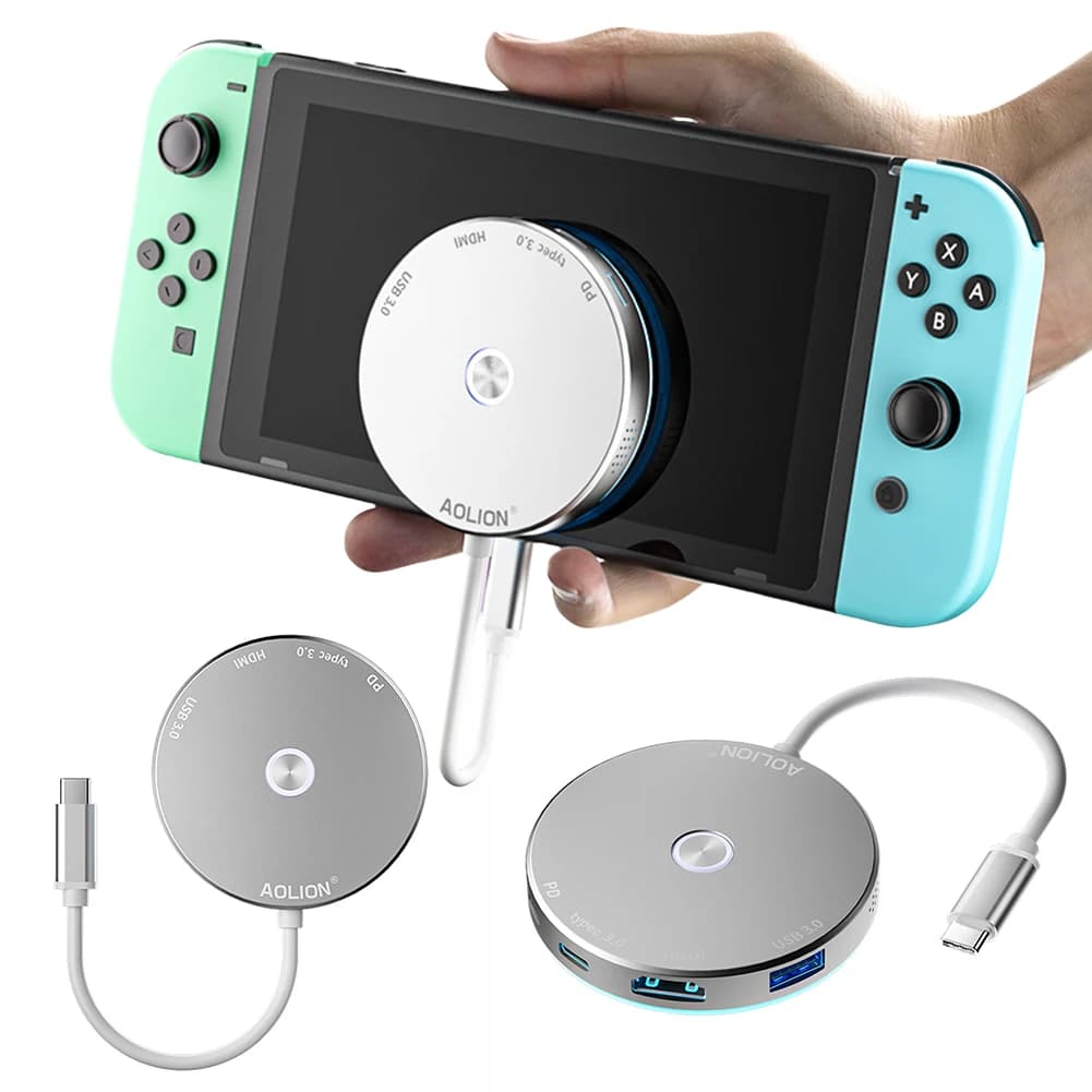 Hub USB 3.0 TYPE-C con Acquisizione Video, Adattatore Hub USB 3.0 4K 1080P 60Hz, Docking Station Portatile per TV, Nintendo Switch, Steam Deck, PC