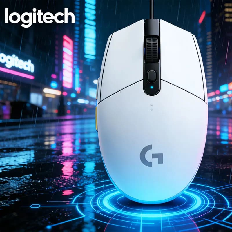 Mouse da gioco professionale wireless dual-mode Logitech G305, amato da molti giocatori, disponibile nei colori nero, bianco, blu e viola.