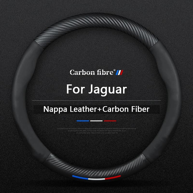 Copri Volante in Fibra di Carbonio Antiscivolo per Jaguar E-PACE F-PACE F-TYPE I-PACE XE XF XK XJR XJ XEL XFR XFL, Accessori Auto