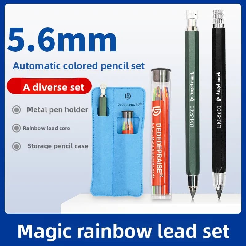 5.6Mm Thick Lead Automatic Pencil, Magic Rainbow Lead Metal Painting Art Drawing Design Activity Pencil Lead Drawing Pencil Set