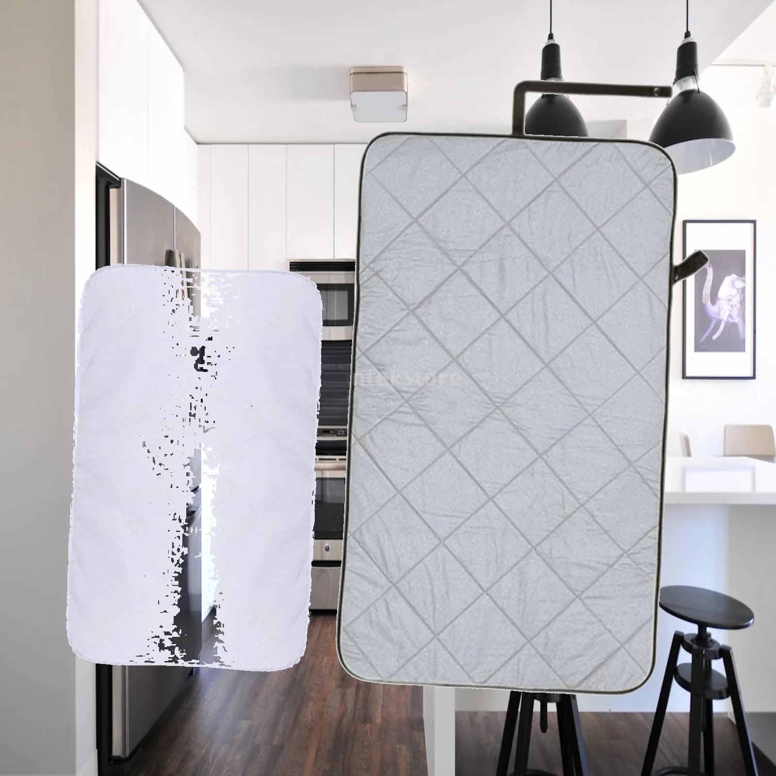 Portable Ironing Mat Ironings Blanket Heat Resistant Professional Foldable Hanging Ironing Board for Apartment Dormitory