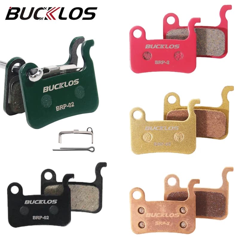 BUCKLOS Pastiglie freno bici Semi metallo Pastiglie freno a disco idraulico per bicicletta da strada Pastiglie freno scooter in resina ceramica rame per SHIMANO