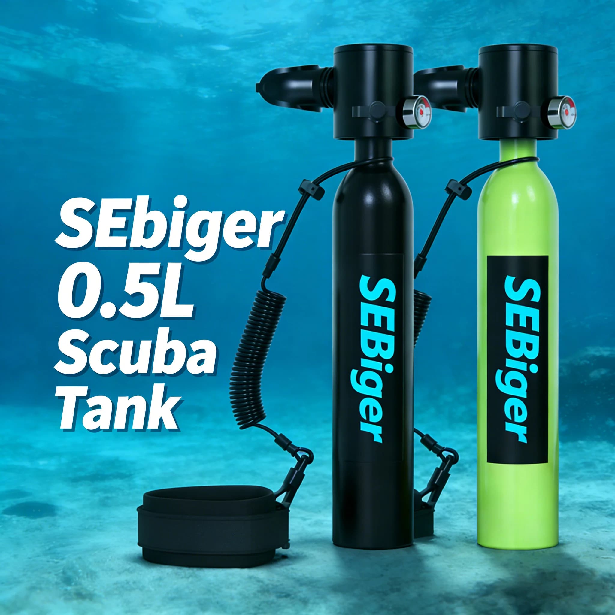 SEBIger 0.5 litre diving tank, portable, for diving, boat repair, snorkeling, swimming, travel gift for women and men
