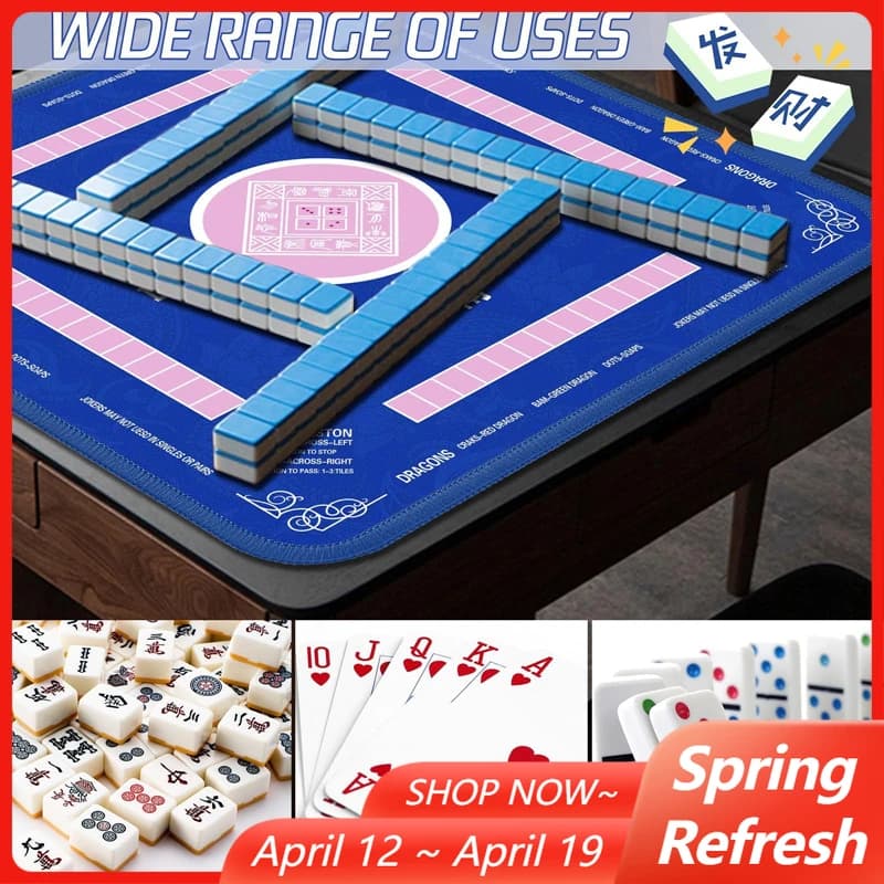 80x80 cm Grande Mahjong Zerbino antiscivolo Riduzione del rumore Toard Gioco Tavolo Zerbino Mahjong Tovaglia per giochi multigiocatore di feste