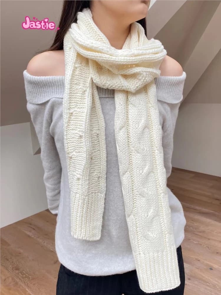 Sciarpa dolce Donna Scialli e involucri invernali Coperta Hijab Tinta unita Beige Chic Fazzoletto da collo da donna Bufanda Pashmina Lunga Echarpe