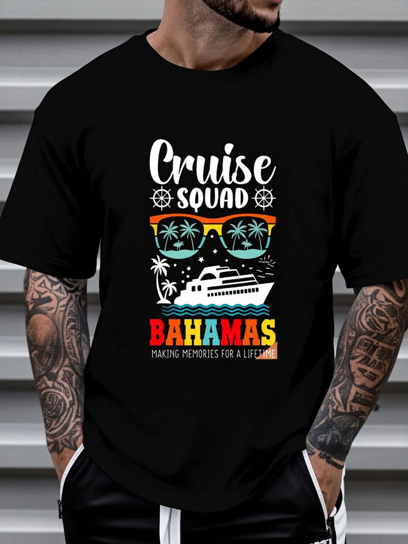100% Cotton Bahamas Family Cruise Vacation Trip Cruise Ship Party 2025 T-Shirt Fashion Women's Men's Graphic Tee Causal Tops