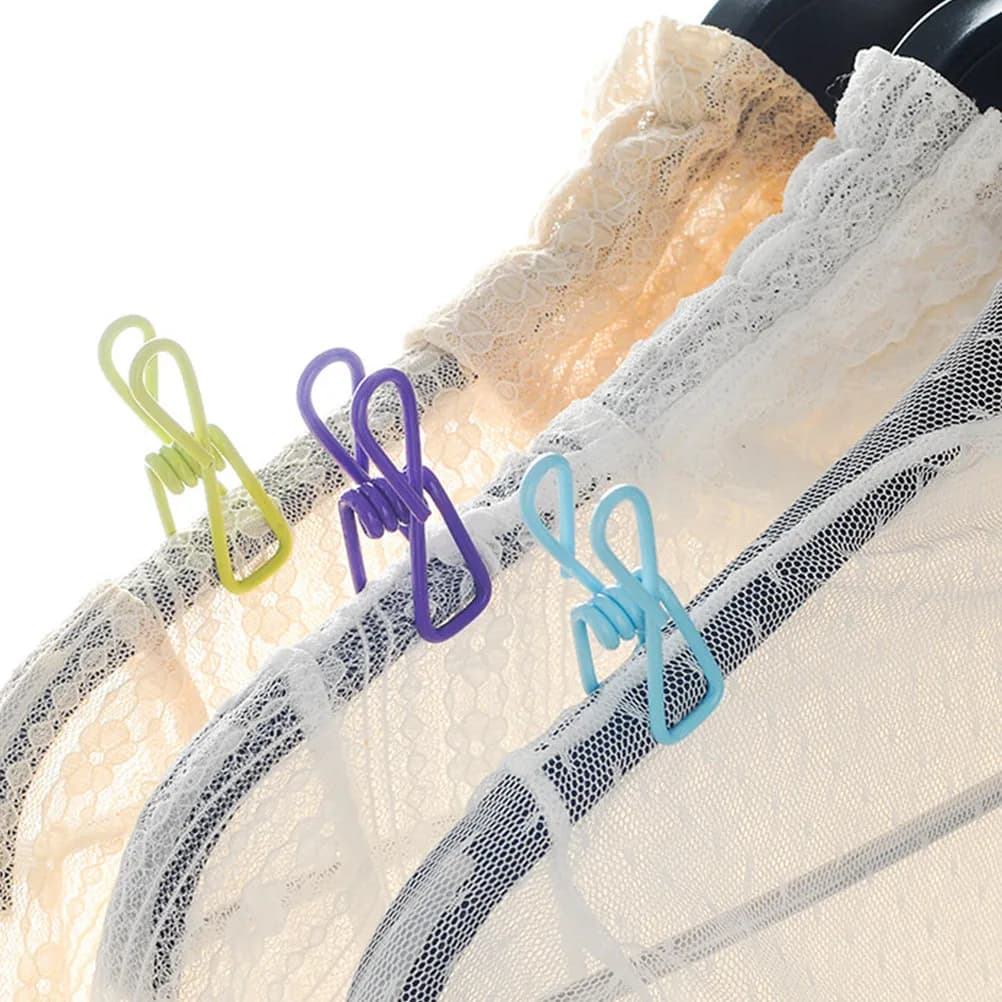 10 Pieces Metal Anti-slip Clips for Dresses, Small Winding Stops for Dryers, Socks, Towels, Scarves, Gloves