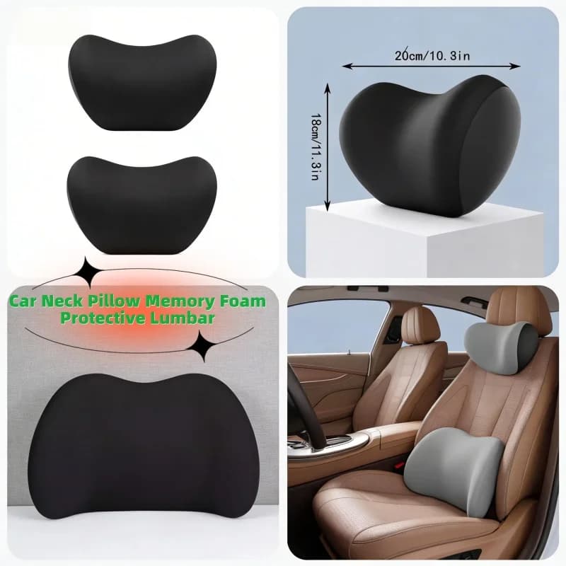Cuscino per Auto in Memory Foam, Supporto Lombare Protettivo, Cuscino Traspirante per Sedile Auto, Poggiatesta Auto per Alleviare lo Stress