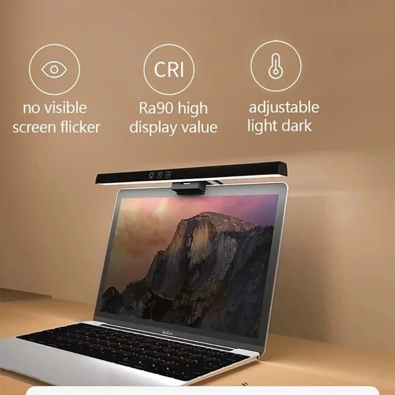 Hanging LED desk lamp, monitor light strip Eye protection Dimmable light for reading studio games in office, suitable for flat curved screens