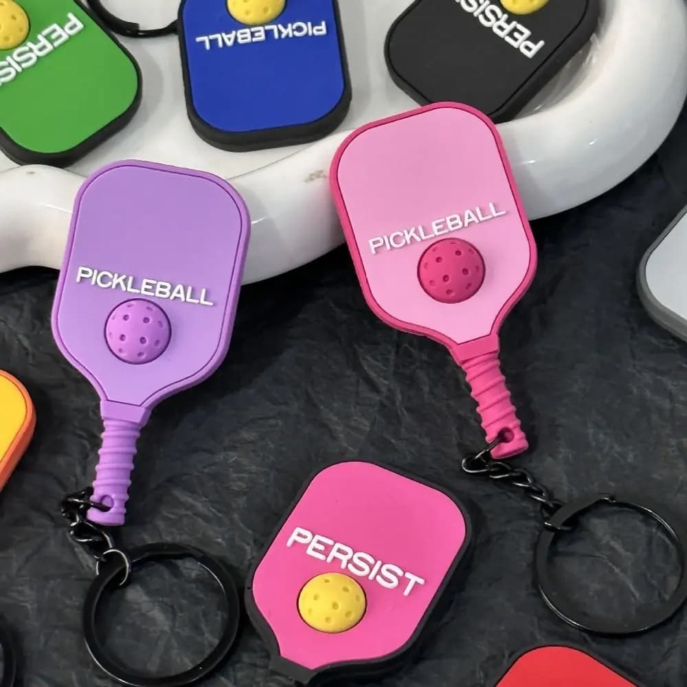 Dopamine Pickleball Paddle Keychain Detachable with Buckle Pickleball Key Ring Pickleball Racket Pendant Bag Accessories