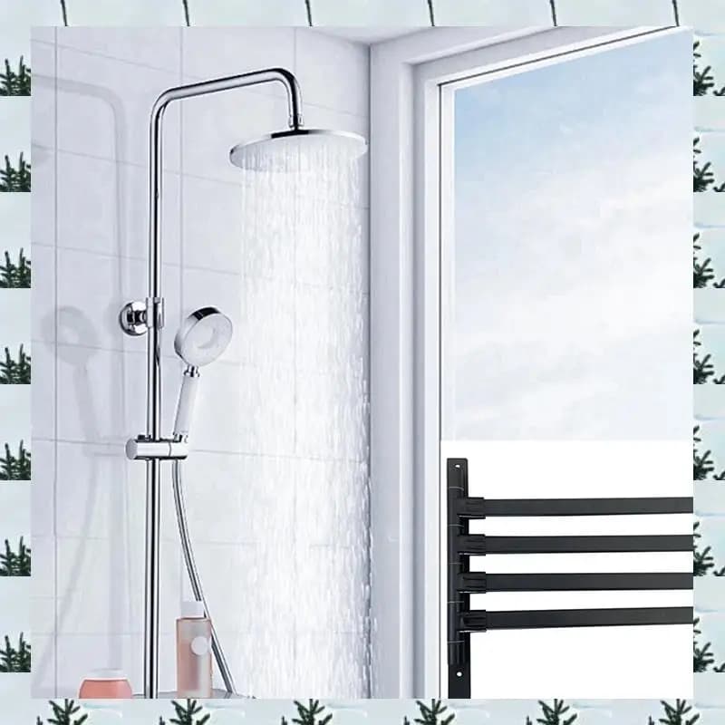 Portasciugamani girevole ABLG con portasciugamani a 4 bracci, portasciugamani antiruggine per bagno 180 ° La rotazione