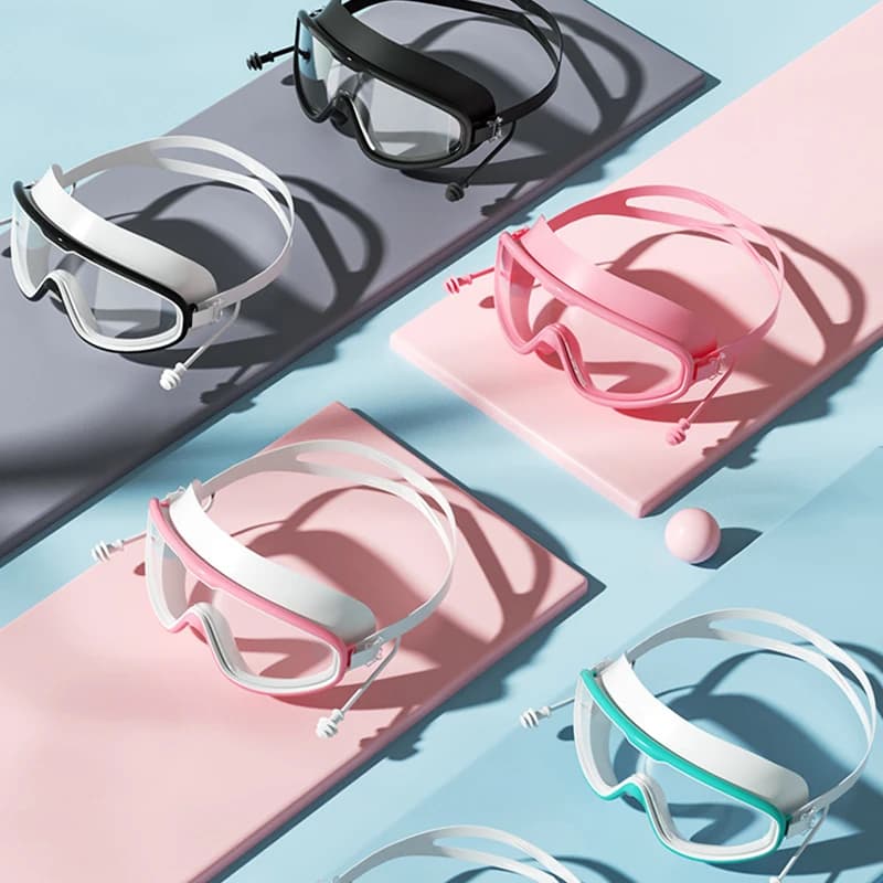 daSpecial Offer Speciale Professional underwater shoes Waterproof Anti-fog with Montatura Grande 180 ° Swim glasses with wide field of view for adults, for swimming pool and snorkeling