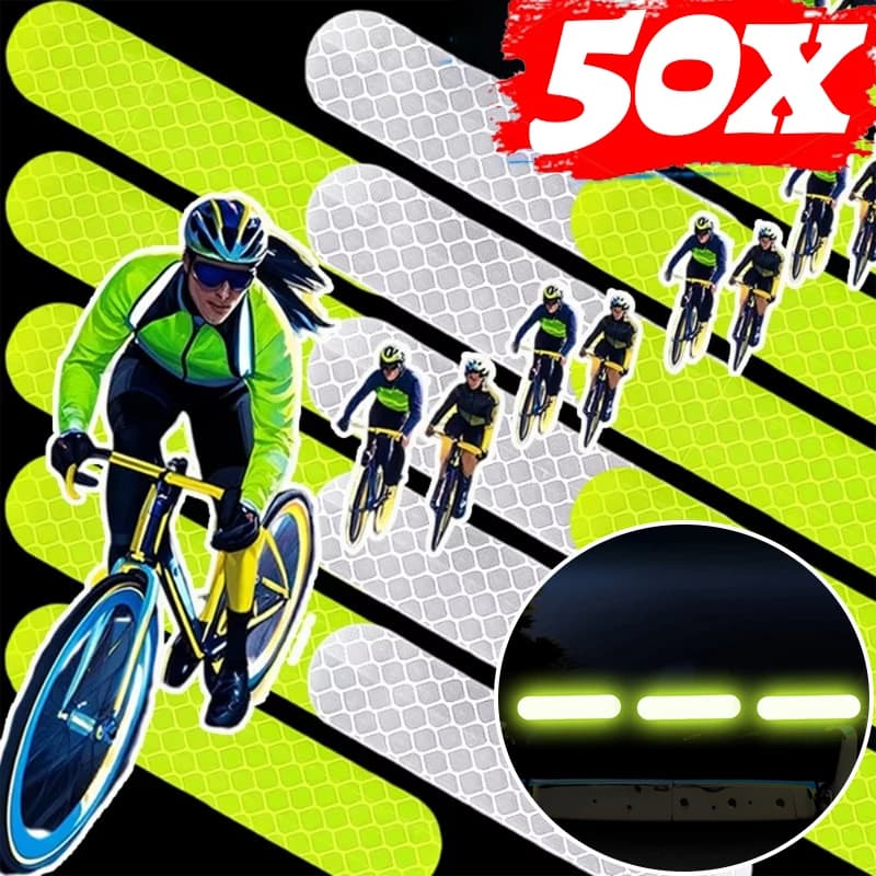Adesivi riflettenti di avvertimento per casco Accessori per la guida di sicurezza notturna Adesivi decorativi fluorescenti Decalcomania per bicicletta per auto moto