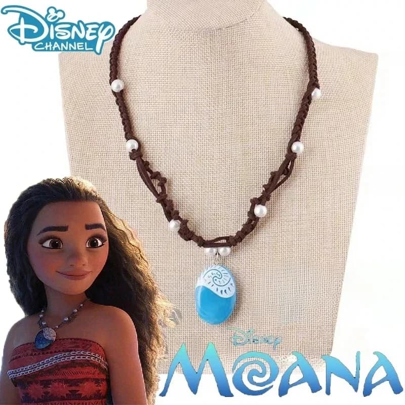 Moana Necklace Disney Anime Figure Cosplay Props Party Supplies Jewelry Movie Peripherals Kids Toys Birthday Gifts