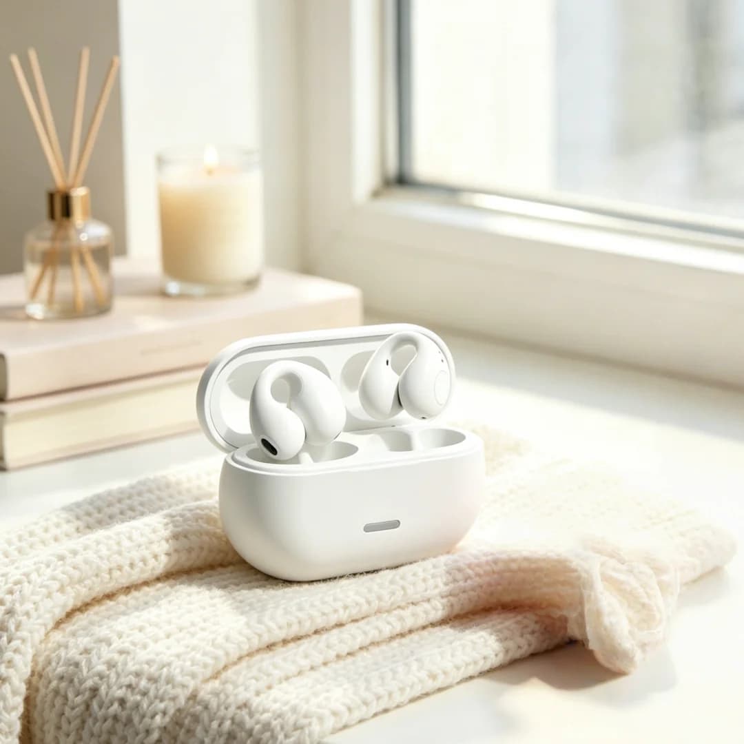 Cuffie Bluetooth T75 5.3 Wireless a Conduzione Aerea con Clip, Cancellazione del Rumore, Chiamate HD, per Sport e Gaming