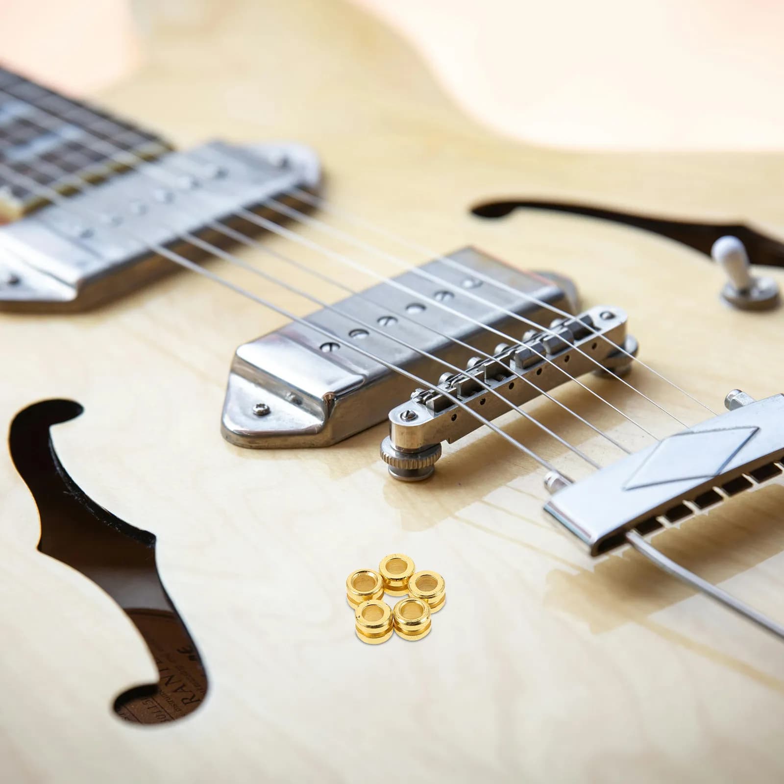 50 Pezzi Componenti in Metallo con Perline per Chitarra Acustica, Folk, Classica, Ukulele - Parti di Ricambio per Corde, Migliorano il Tono