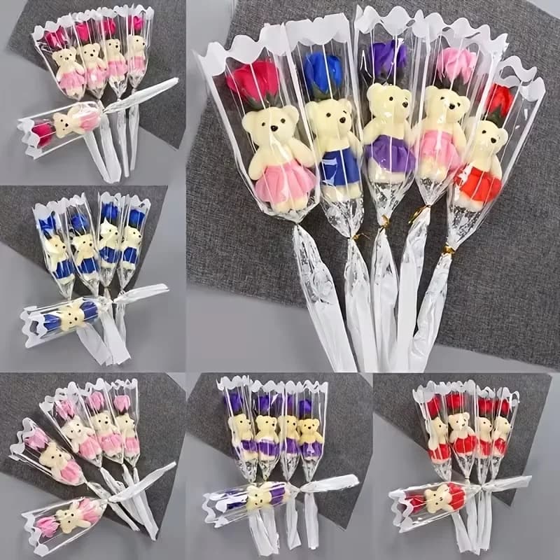 5 pezzi di romantici mazzi di rose artificiali, San Valentino, matrimonio, la scelta migliore del regalo