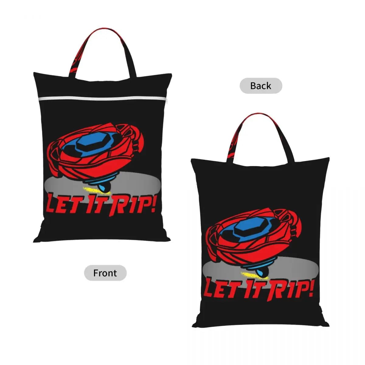 Beyblade Burst Let It Rip Travel Laundry Bag Waterproof Reusable Dirty Clothes Pouch Gym Yoga Vacation Washing Basket