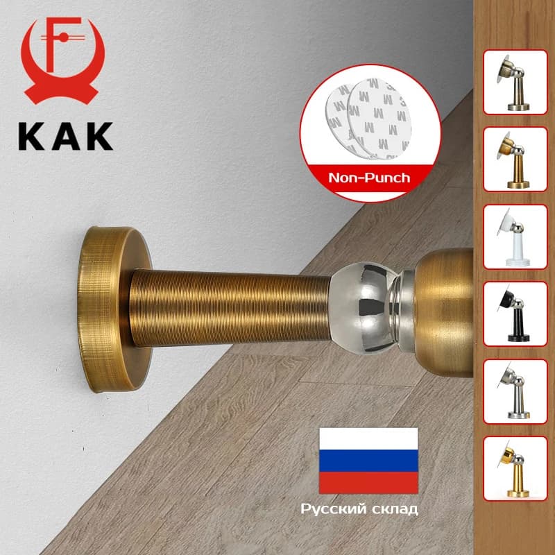 KAK Fermaporta magnetico in acciaio inossidabile Fermaporta antivento senza perforazione Hardware per porta con supporto per porta montato a pavimento a parete