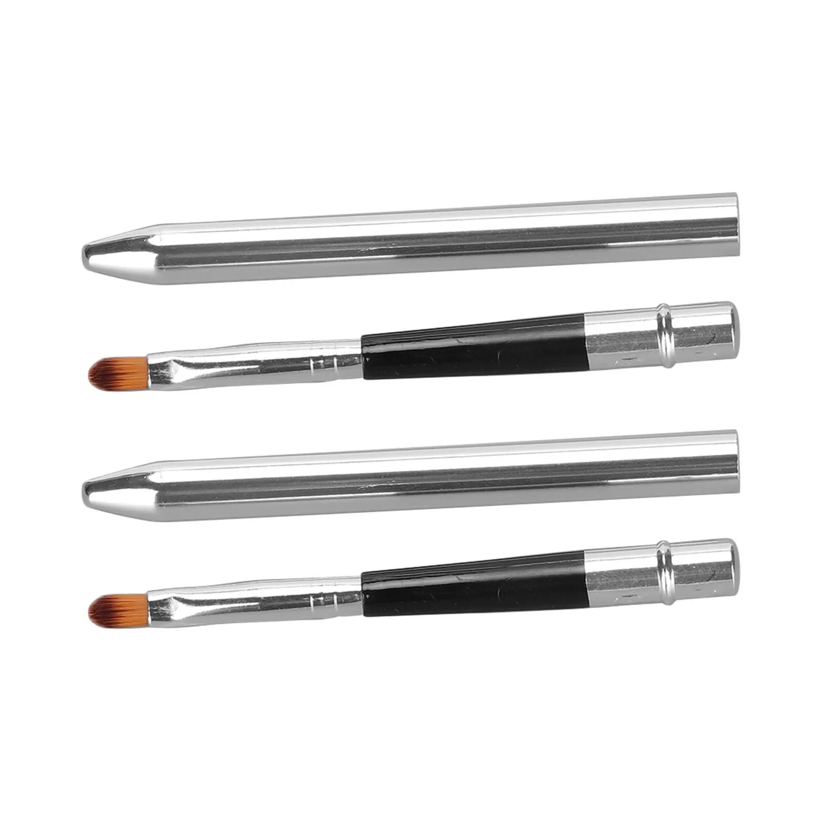 Lip Brush Ergonomic Extended Sealing Design Small Easy Cleaning Single Head Aluminium Tube Lipstick Brush Lip Gloss Brush