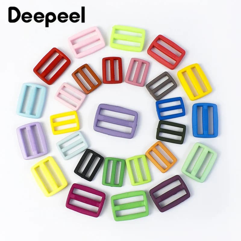 50/100Pcs 16/20/25mm Plastic Tri-Glide Slider Buckles Colored Adjust Clasp Backpack Strap Webbing Belt Hook DIY Bag Accessories