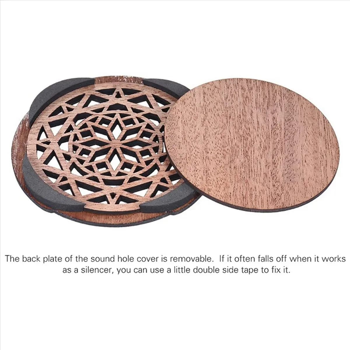 3X Copertura per Foro Sonoro in Legno di Mogano per Chitarra, Blocco Feedback per Chitarre Acustiche Folk EQ, Stile 1