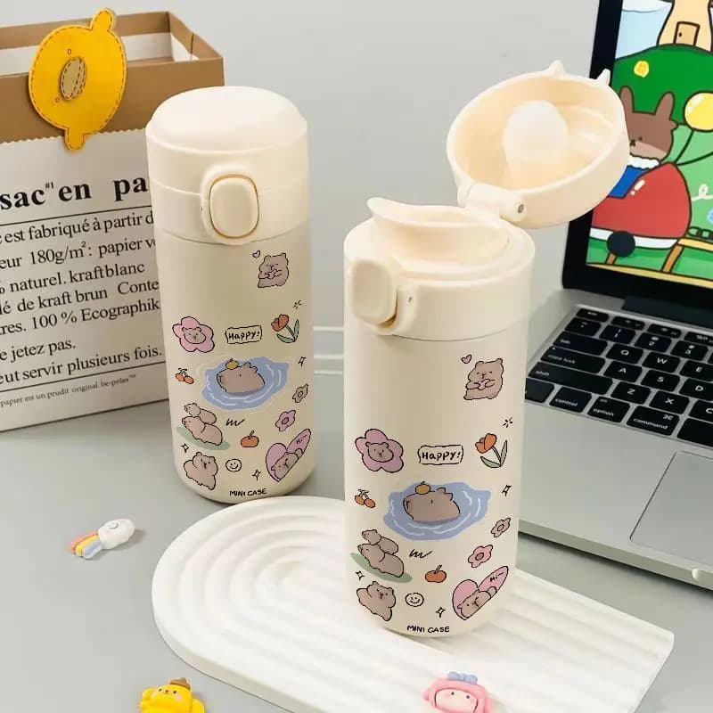 Capybara Stainless Steel Thermos Capybara Flask Thermos Cup High Value Cute Capibala Kids Girl Water Cup Birthday Gift