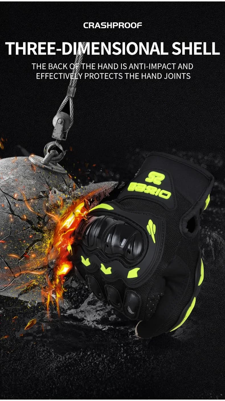 Guanti da equitazione da motocross traspiranti con dita intere Touchscreen antiscivolo Attrezzatura da moto estiva per uomo Donna Accessori per motociclisti