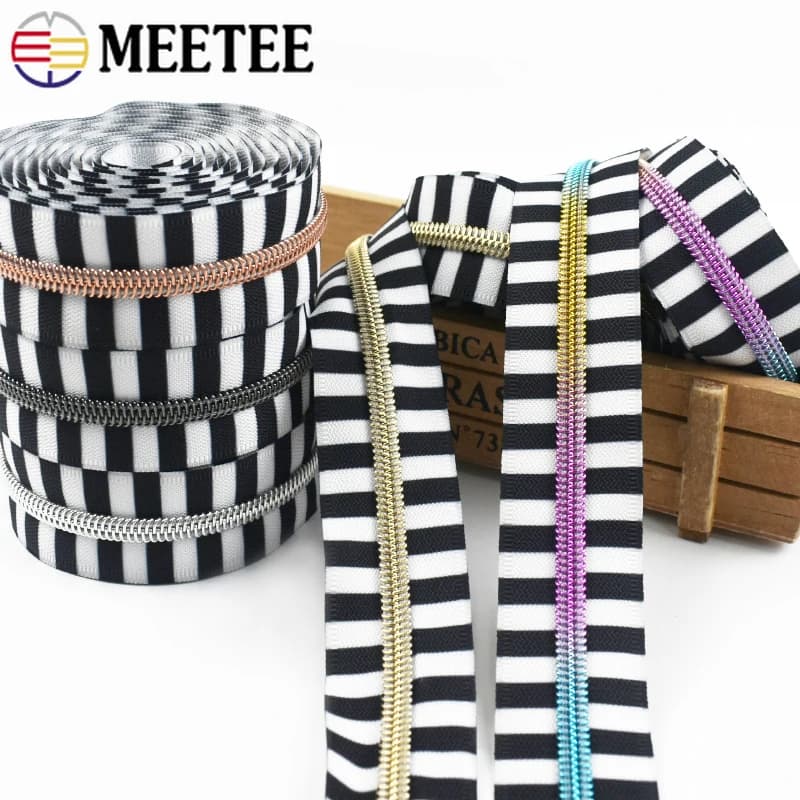 1-4M Meetee 5 # Cerniera in nylon Bobina per indumenti Zaino Chiusura tascabile Cerniere per metro Kit di riparazione cerniera per vestiti Accessori per cucito fai-da-te