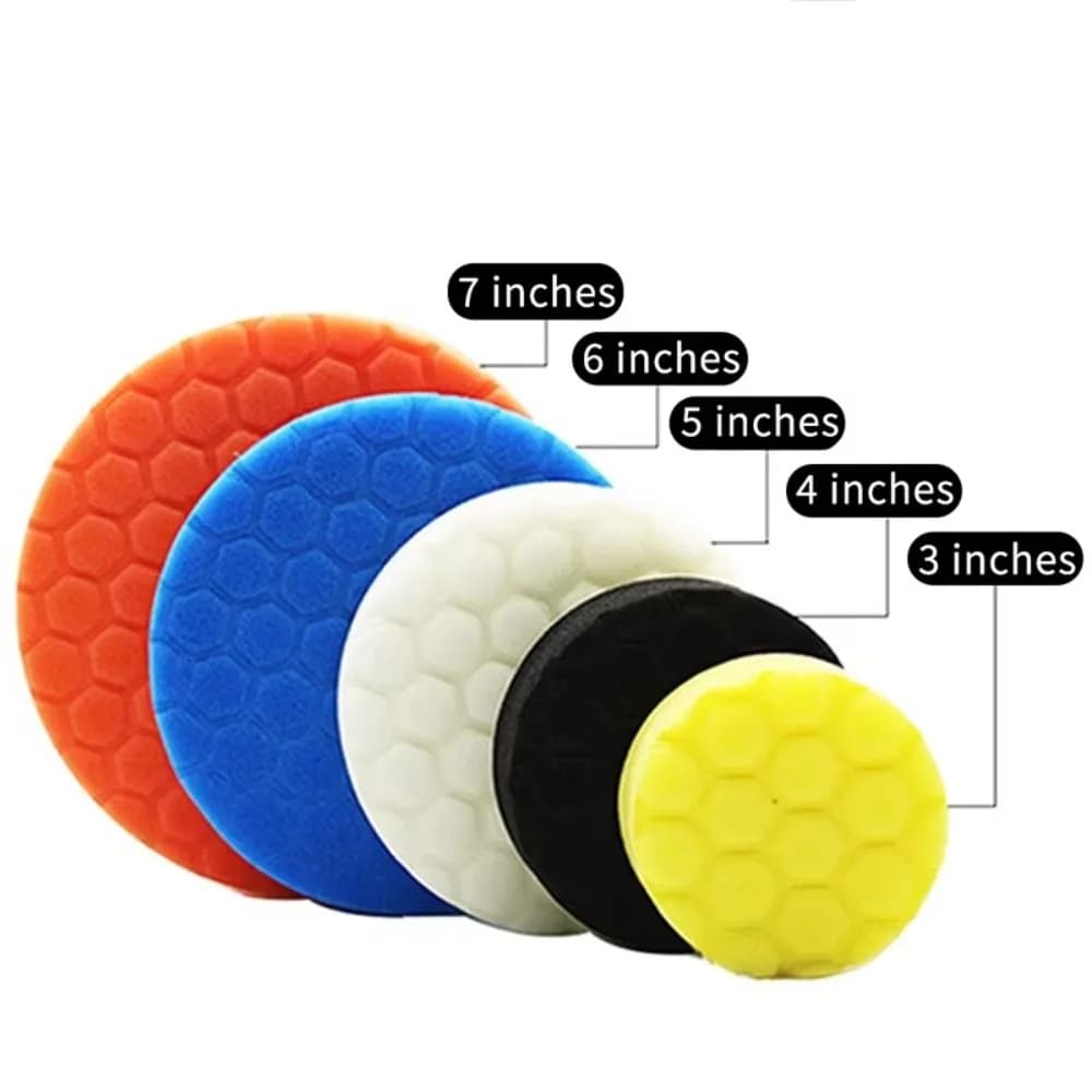 Set di 5 Tamponi Morbidi per Lucidatura Auto da 3/4/5/6/7 Pollici, Kit di Tamponi Circolari Riutilizzabili per Lucidatura Auto, Tamponi Autoadesivi per Lucidatura e Ceratura
