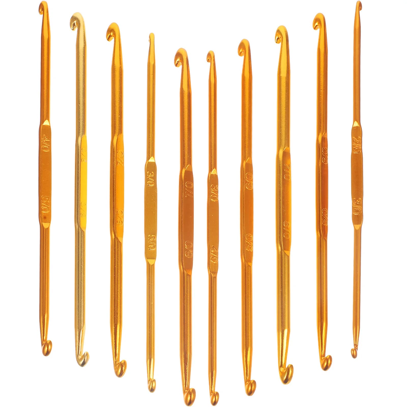 10Pcs Professional Aluminum Crochet Hook Set Easy-Grip Ergonomic Handles No-Snag Tips for Knitting Crochet Kits Adults Yarn
