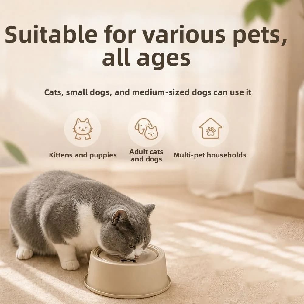 Food-Grade Large Capacity Slow Feeder Bowl Non-Slip Easy Clean Pet Water Bowl Anti-Messy Floating Bowl Pet Feeding Dish Cat Use