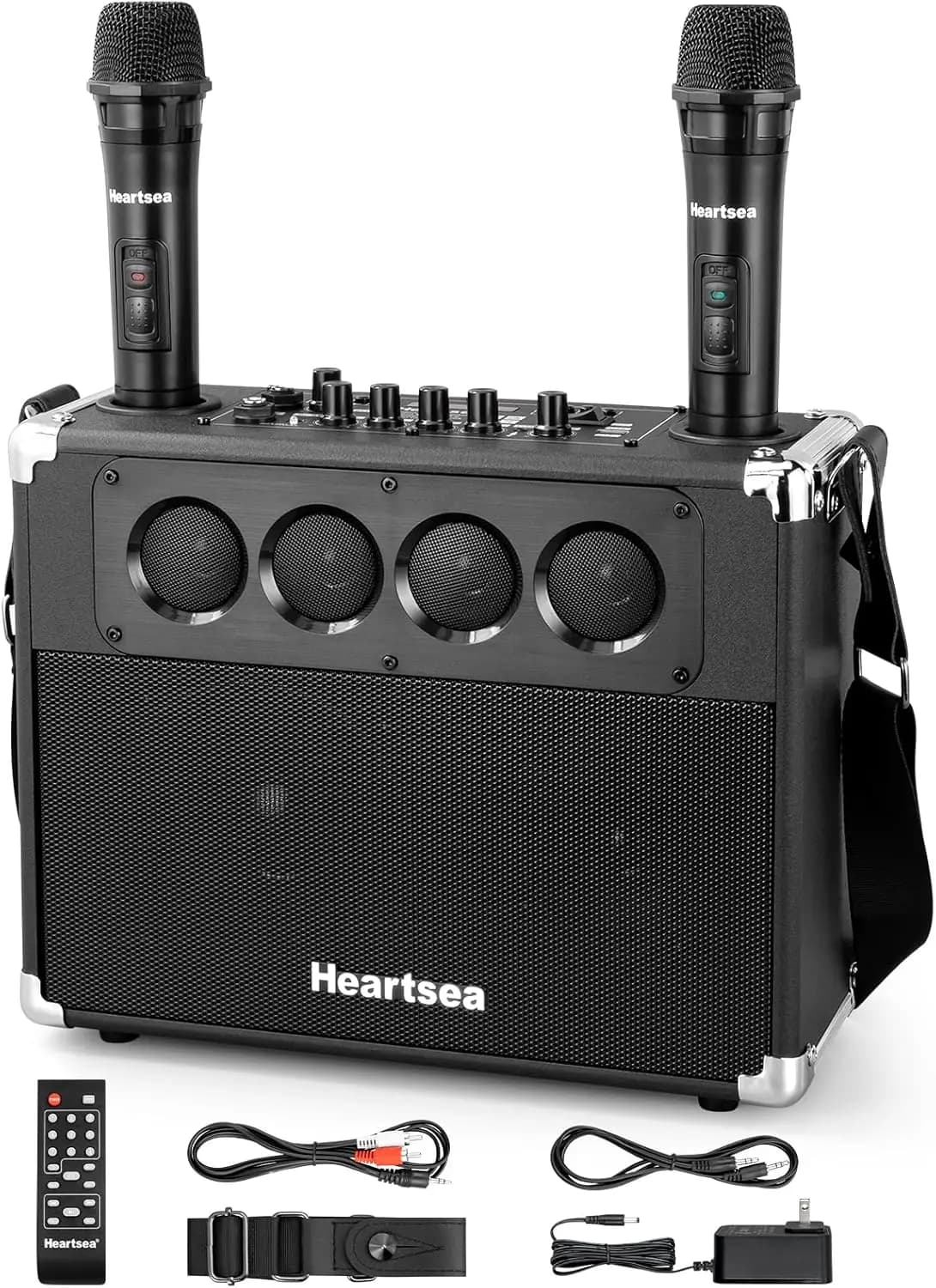 Macchina per Karaoke Portatile con Microfoni Wireless, Altoparlante Bluetooth da 100W per Feste in Casa e all'Aperto