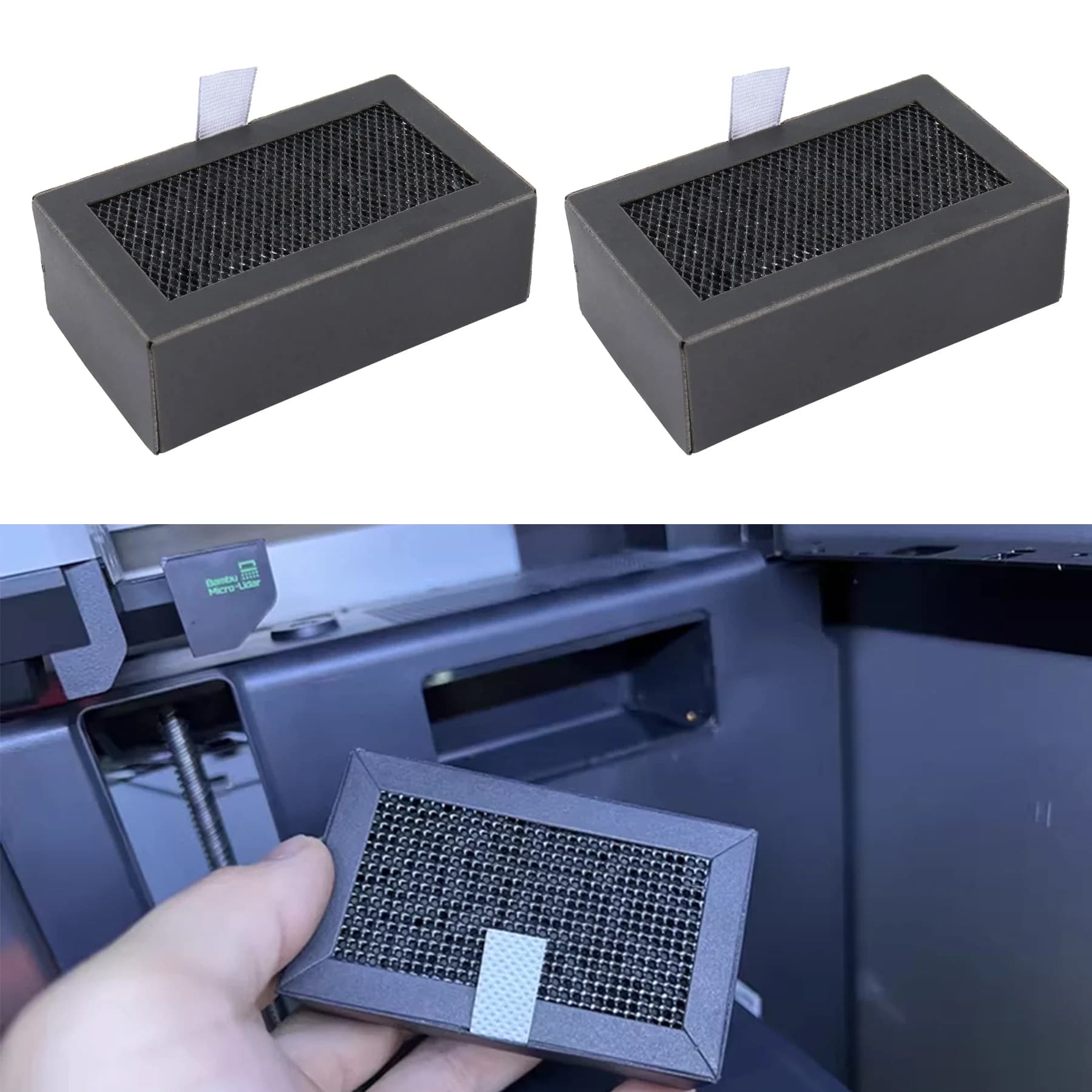 Per Bambu Lab Filtro a Carbone Attivo purificatore D'aria Filtro di Ricambio Parti Della Stampante 3d Per BambuLab X1-Carbon filtro 109x55x33mm