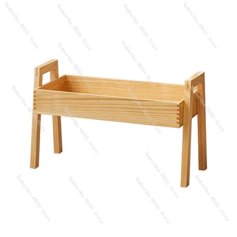 Solid Wood Indoor Plant Stand Multi Layer Flower Pot Holder Floor Standing Balcony Storage Shelf Minimalist Living Room Display