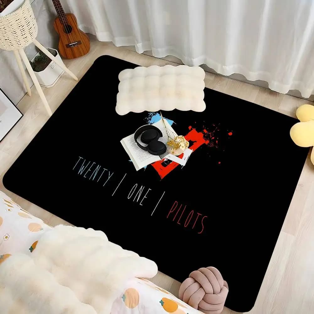 Popular T-Twenty One Pilot Band Door Mat Anti-slip Absorb Water Long Strip Cushion Bedroon Mat Bedside Mats