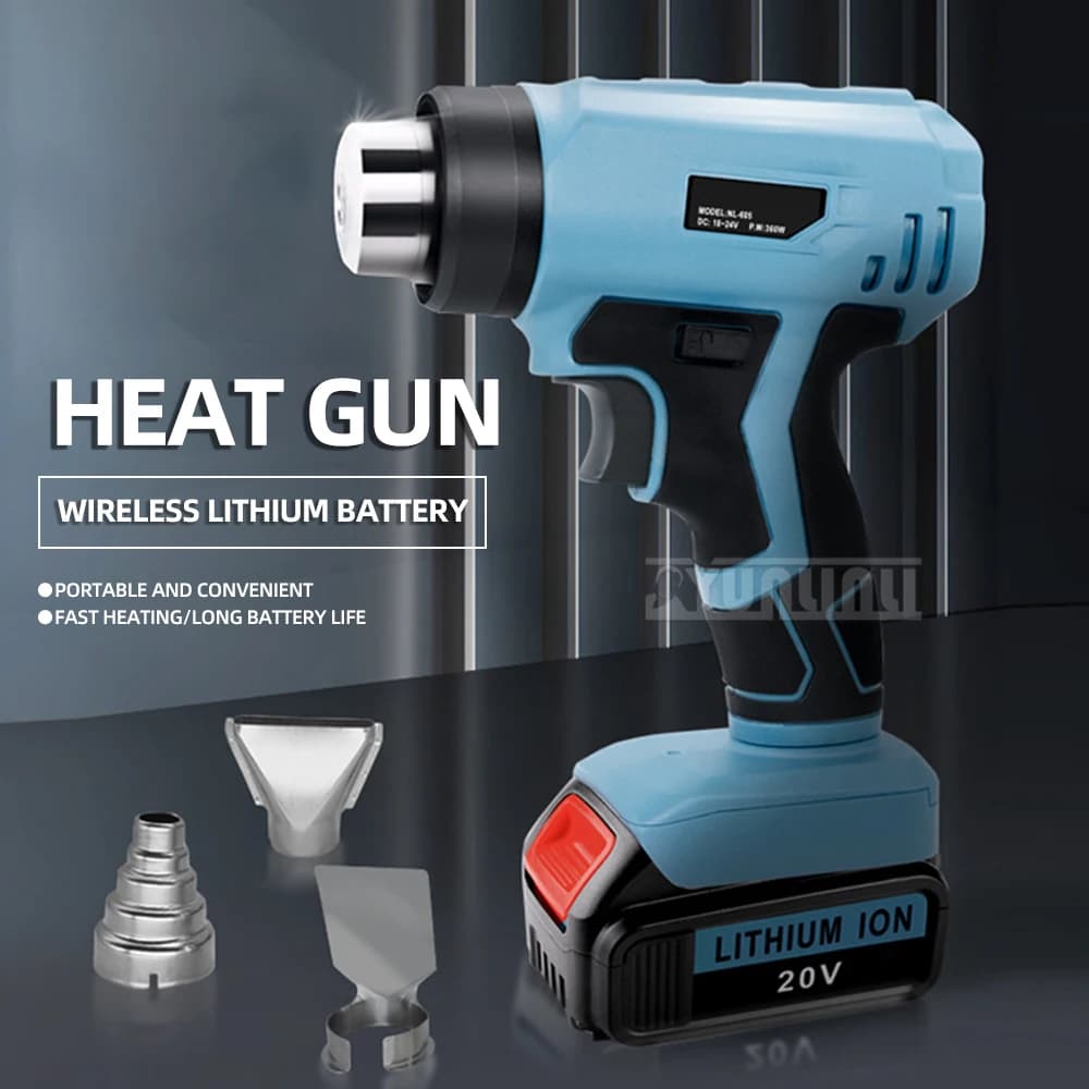 Pistola ad aria calda senza fili Piccola pellicola termoretraibile Pellicola per auto Cucitura Strumento di calore portatile alimentato a batteria al litio per artigianato e fai da te