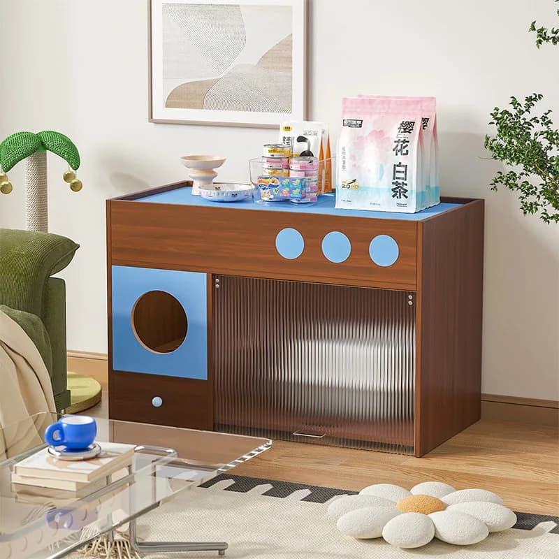 Keluli antique cat litter castle cat nest combination locker transparent acrylic