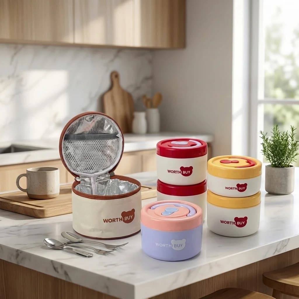Contenitore termico portatile per il pranzo con maniglia, sigillato, adatto al microonde, in acciaio inossidabile 304, per studenti e scuola.