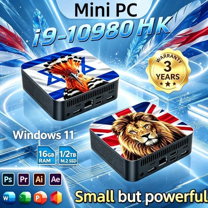 Intel Core I9 10980HK 2026 Mini Portable Gaming PC, 16GB RAM, 1TB SSD, Wi‑Fi 6, BT5.2, Powerful Desktop Computer for Gamers.