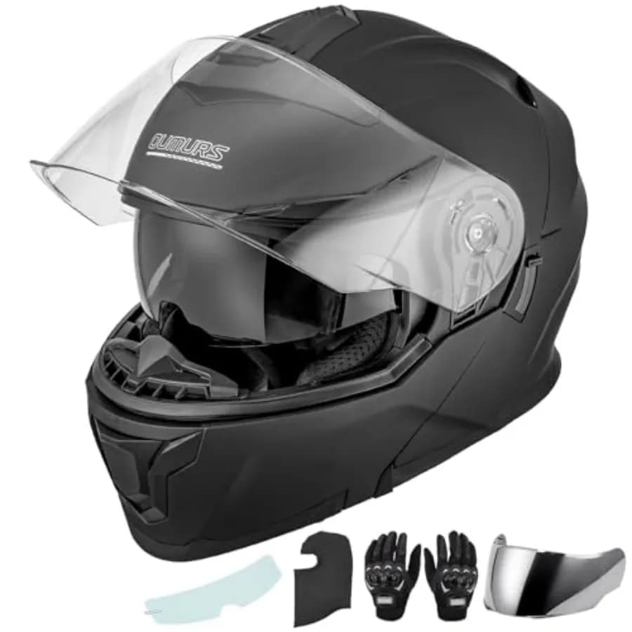 Caschi Modulari per Moto Integrali con Visiera Apribile per Moto Stradali, Modello Unisex per Adulti 912
