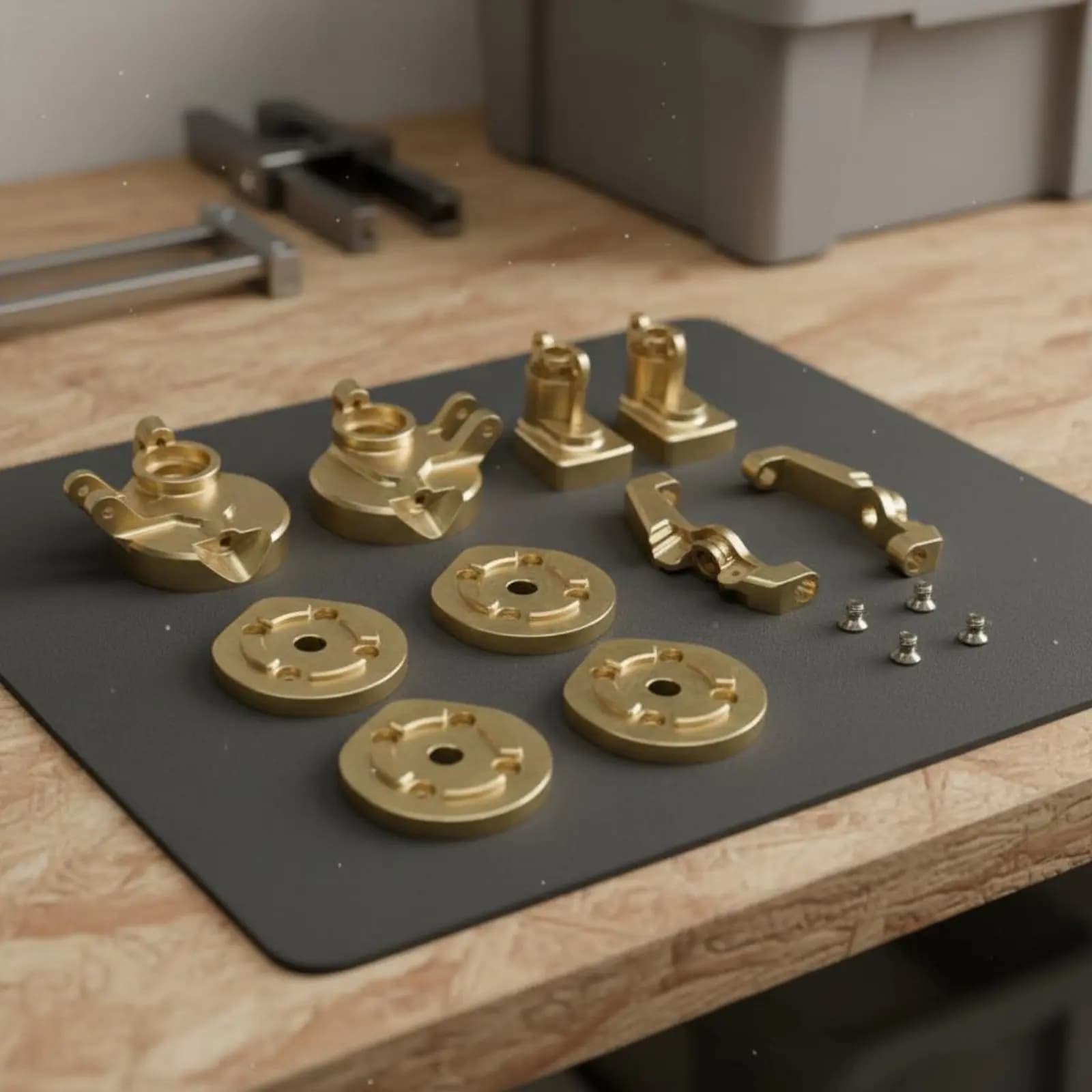 Set di Supporti per Mozzo Sterzo in Ottone Lavorato CNC, Kit Giunto Sterzante in Ottone, Contrappeso per Crawler RC per il Centro di Peso Inferiore