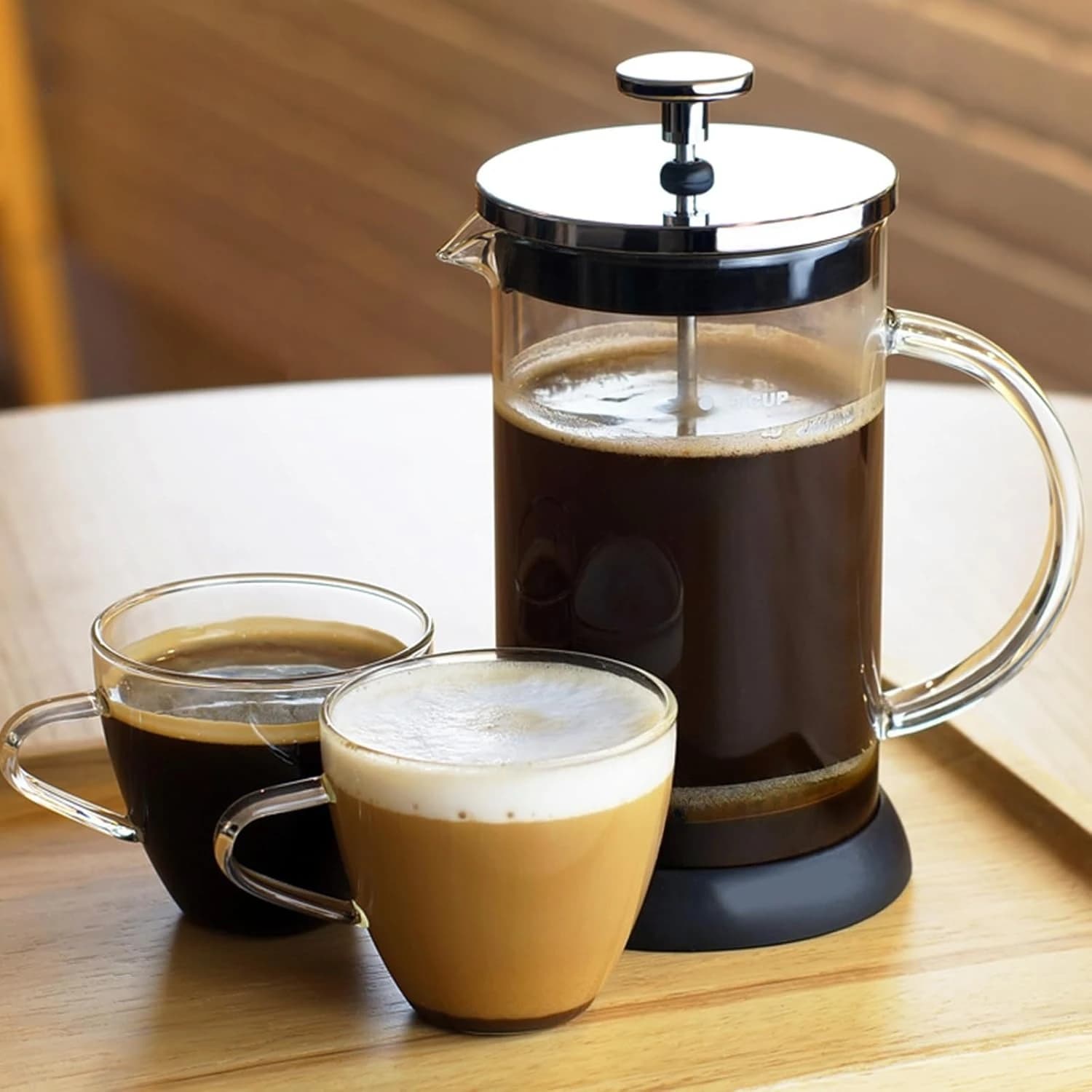 Caffettiera French Press da 20 oz, 600 ml, in vetro spesso e acciaio inossidabile, per caffè freddo, teiera, accessori da cucina e bar
