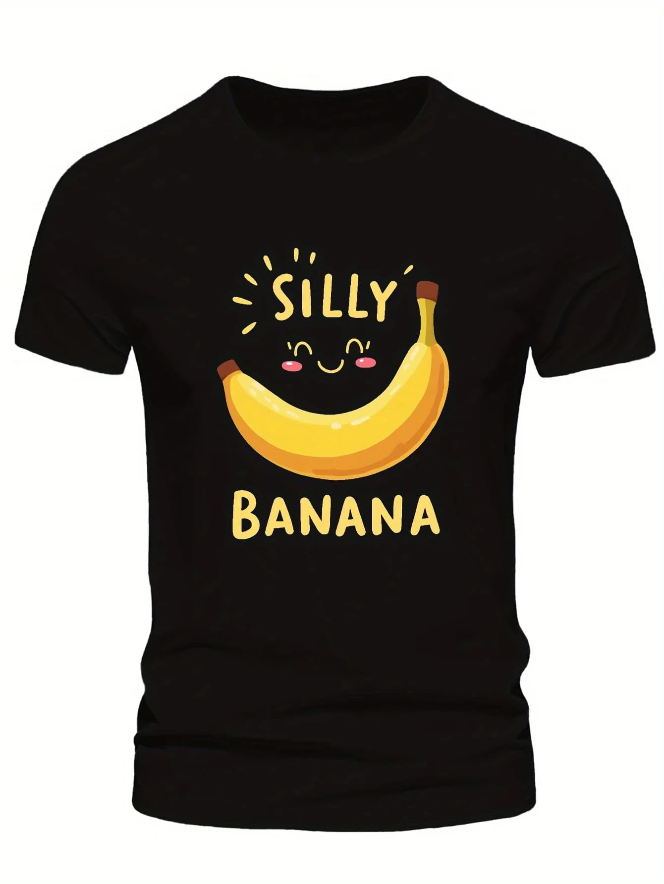 T-shirt divertente di Halloween a forma di banana per adulti - Costume da banana nero e giallo per feste, maglietta in cotone morbido e traspirante