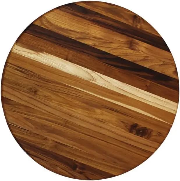 16 Inch Teak Round Cutting Machine, FSC Certified Solid Wood, Natural Edge, XL Tagliere for Kitchen and Brisket