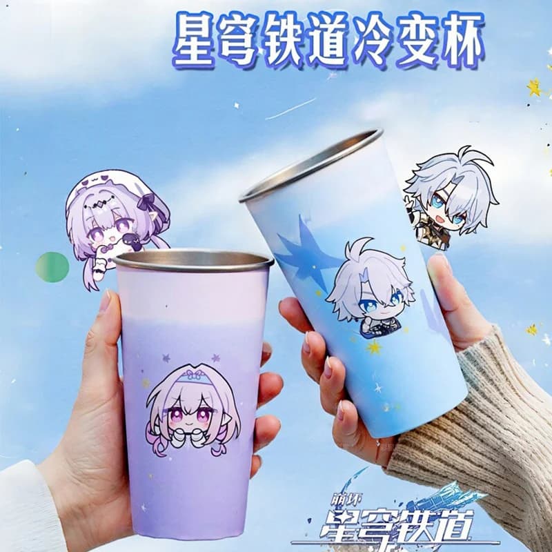 Genuine Honkai: Star Rail Ice Water Mug Co-Branded Phainon Castorice Cold Cup Game Fans Gift Genuine Color Changing Mugs